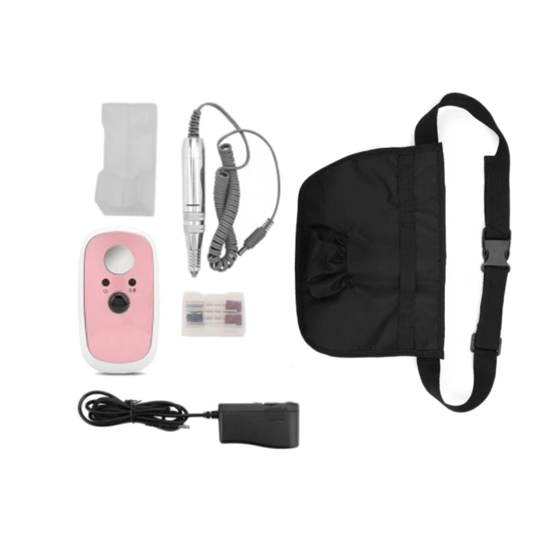 Rechargeable Nail Drill Machine Kit 25000Rpm Electric Nail Polisher Set Cordless Portable Manicure Set with a Pocket