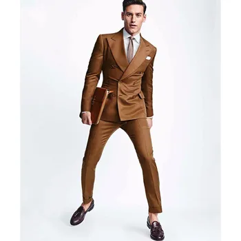 New Tailor-Made Brown Men Suit Slim Fit 2 Piece Groom Tuxedo Custom Blazer Prom Wedding Suits Terno Masculino Jacket+Pants 
New Tailor-Made Brown Men Suit Slim Fit 2 Piece Groom Tuxedo Custom Blazer Prom Wedding Suits Terno Masculino Jacket+Pants