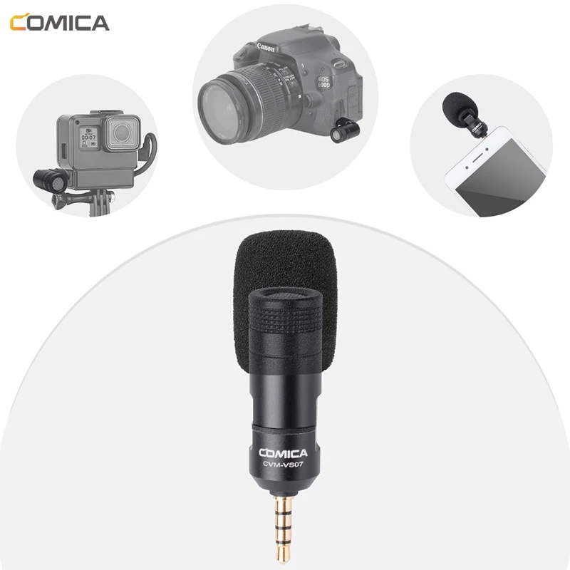 COMICA CVM-VS07 Mini Omnidirectional Microphone for GoPro DSLR Camera Phone Stabilizer Mic for Video Recording(3.5mm TRRS)
COMICA CVM-VS07 Mini Omnidirectional Microphone for GoPro DSLR Camera Phone Stabilizer Mic for Video Recording(3.5mm TRRS)