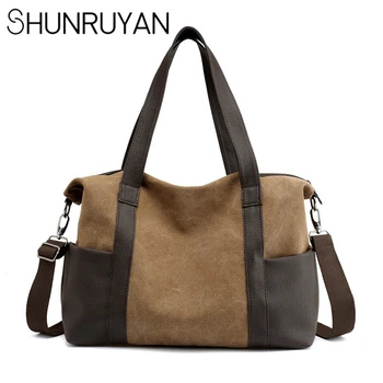 SHUNRUYAN Fashion Large Capacity Multifunctional Handbag Leisure Commuter Canvas Bag Ladies Shoulder Bag 
SHUNRUYAN Fashion Large Capacity Multifunctional Handbag Leisure Commuter Canvas Bag Ladies Shoulder Bag
