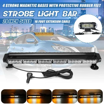 12V 28" 54 LED Car Truck Strobe Light Flashing Emergency Light Bar Warning Light Bar Beacon Lamp 7 Flash for Jeep Trailer
12V 28" 54 LED Car Truck Strobe Light Flashing Emergency Light Bar Warning Light Bar Beacon Lamp 7 Flash for Jeep Trailer