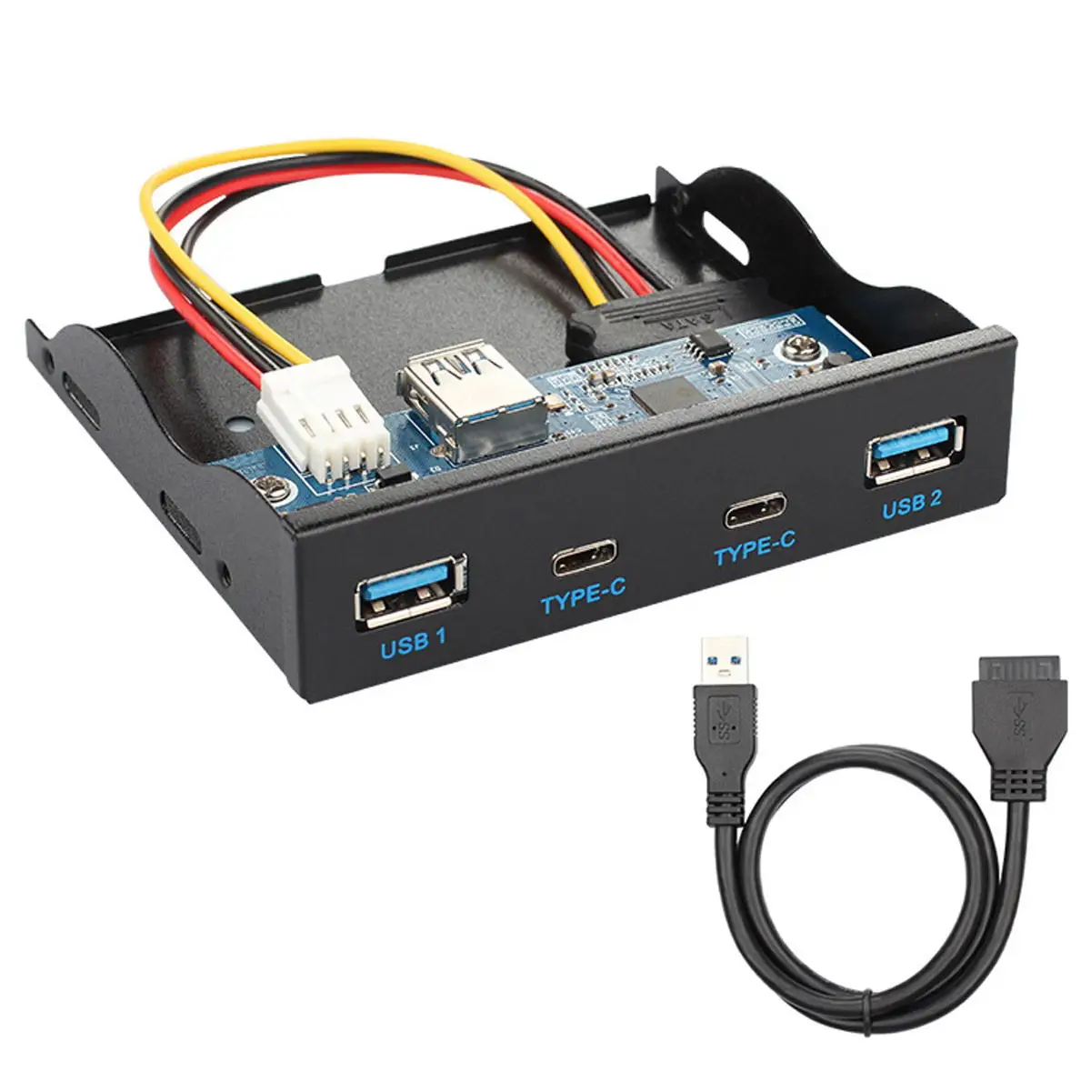 

Cablecc USB3.0 Type-C двойные порты USB 3,5 Type-A хаб с двумя портами Передняя панель для материнской платы 20-контактный кабель Шнур для 3,5-дюймового отсека флоппи