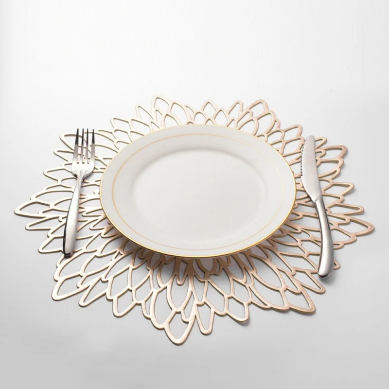 PVC Placemat Hollowed Gold Stamping Placemat Hibiscus Flowers Shape Unique Placemat For Dining Table Manteles Individuales
PVC Placemat Hollowed Gold Stamping Placemat Hibiscus Flowers Shape Unique Placemat For Dining Table Manteles Individuales