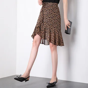 Leopard Chiffon Skirt Summer Women High Waist Plus Size Ruffles Splice Office Lady Elegant Mid-long Bodycon Fishtail Skirt 1922
Leopard Chiffon Skirt Summer Women High Waist Plus Size Ruffles Splice Office Lady Elegant Mid-long Bodycon Fishtail Skirt 1922
