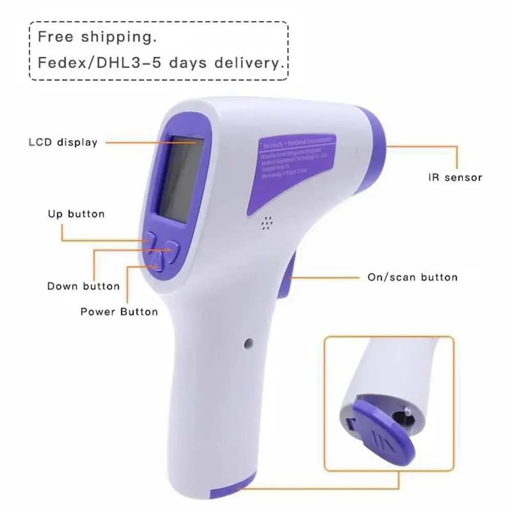 Muti-fuction Baby/Adult Digital Termomete Infrared Forehead Body Thermometer Gun LCD Non-contact Temperature Measurement Device
Muti-fuction Baby/Adult Digital Termomete Infrared Forehead Body Thermometer Gun LCD Non-contact Temperature Measurement Device