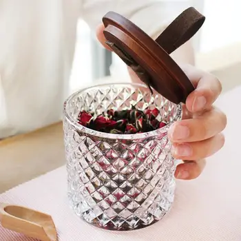 1Pc Wooden Cover Glass Storage Jar Practical Jewelry Box Household Storage Pot Coffee Bean Tea Multigrain Bottle Kitchen
1Pc Wooden Cover Glass Storage Jar Practical Jewelry Box Household Storage Pot Coffee Bean Tea Multigrain Bottle Kitchen