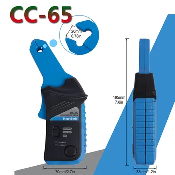 

Hantek CC65 AC/DC Current Clamp Meter CC650 for oscilloscope 400Hz Bandwidth 1mV/10mA 650A CC-650 with BNC/Banana type connector