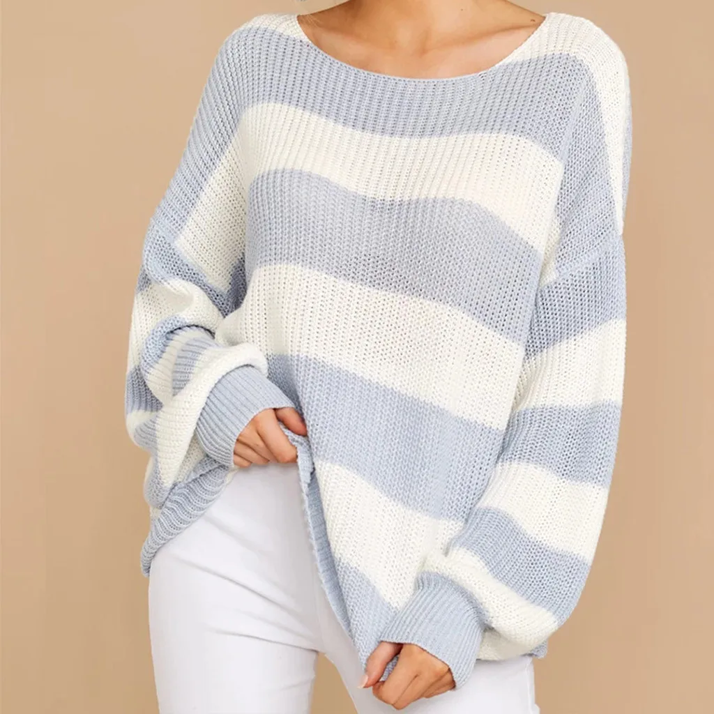 Women's sweater Autumn US Striped Sweaters Plus Size Women Sweaters and Pullovers Loose Oversized Knitted female Long jumper
Women's sweater Autumn US Striped Sweaters Plus Size Women Sweaters and Pullovers Loose Oversized Knitted female Long jumper