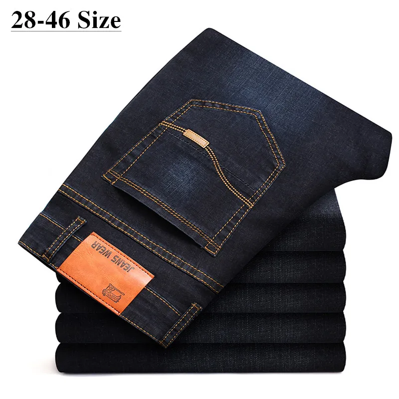 Classic men's plus size jeans Fashion business casual elastic force Slim fit black blue Brand trousers 40 42 44 46 
Classic men's plus size jeans Fashion business casual elastic force Slim fit black blue Brand trousers 40 42 44 46