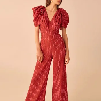 2020 New Women Polka Dot Print Red Jumpsuit Fashion V-Neck Puff Sleeve Loose Rompers M3925
2020 New Women Polka Dot Print Red Jumpsuit Fashion V-Neck Puff Sleeve Loose Rompers M3925