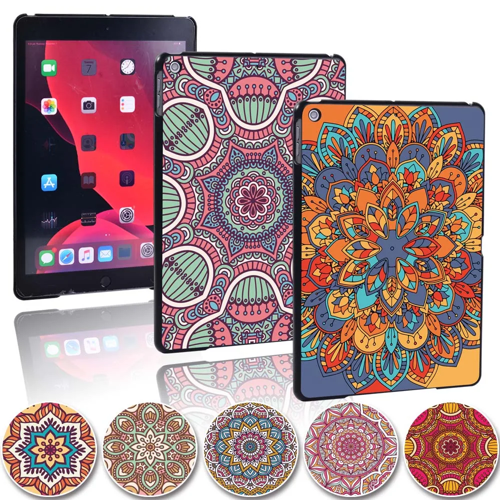 

Tablet Case for Apple IPad 2020 8th Gen 10.2 Inch Mandala Pattern Hard Shell Scratch Resistant Protective Cover Case + Stylus