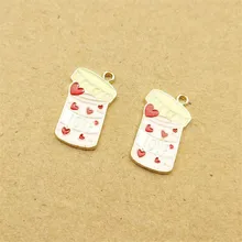 10 pçs/saco Esmalte Do Metal Do Vintage Corações Pode Jar 21x13mm Encantos Encantos para a Jóia DIY Acessórios de Moda Pingente fazendo(China)