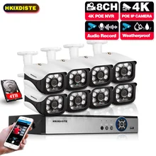 H.265+ 8CH 4K 8MP HD POE NVR Kit CCTV Security System Audio Record AI IP Camera Outdoor Waterproof Video Surveillance Camera Set 
H.265+ 8CH 4K 8MP HD POE NVR Kit CCTV Security System Audio Record AI IP Camera Outdoor Waterproof Video Surveillance Camera Set