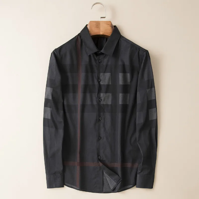 Autumn and Winter Men Shirt High Quality Fashion Youth Casual Plaid Loose Long Sleeve Dress Top 
Autumn and Winter Men Shirt High Quality Fashion Youth Casual Plaid Loose Long Sleeve Dress Top