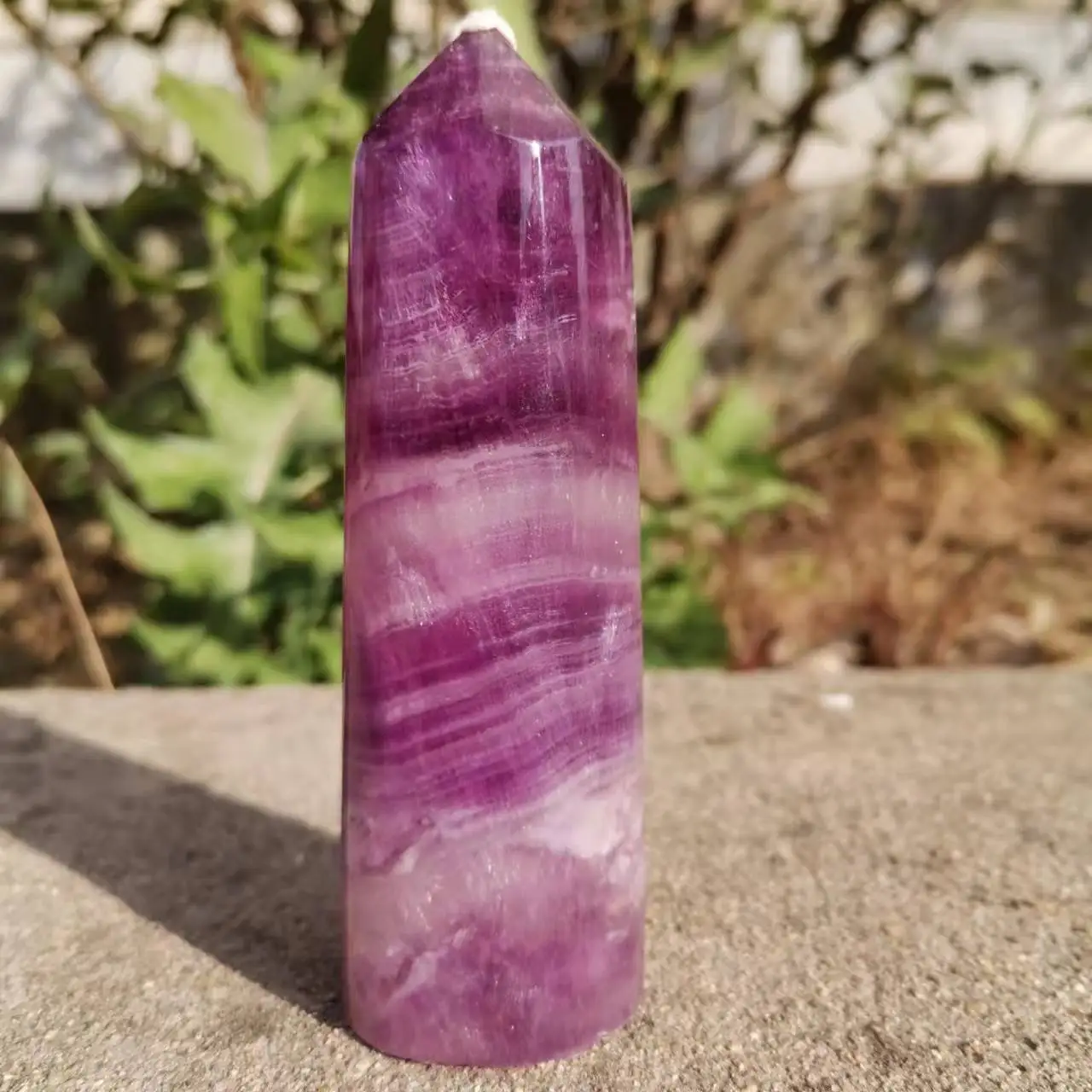 

10cm Natural Purple Fluorite Column Quartz crystal cylinder Point Reiki Chakra