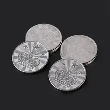 10 piezas 25*2mm Juego Token Acero inoxidable Arcade juego moneda pentagrama corona fichas(China)