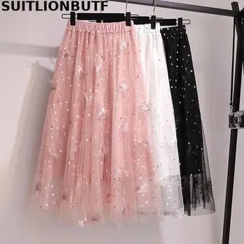 Suitlionbutf Plus Size Mesh Women Skirt Empire Pleated Skirt Faldas Mujer Moda Embroidery Beading Ropa Mujer Korean Gothic Skirt
Suitlionbutf Plus Size Mesh Women Skirt Empire Pleated Skirt Faldas Mujer Moda Embroidery Beading Ropa Mujer Korean Gothic Skirt