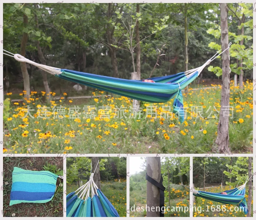Color Stripes Portable Canvas Hammock, Widened Thickening Outdoor Camping Leisure Hammock, Convenient Carriable
Color Stripes Portable Canvas Hammock, Widened Thickening Outdoor Camping Leisure Hammock, Convenient Carriable