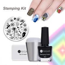 UR SUGAR 4 шт. штемпелюя пластины польский штамп скребок для ногтей художественная тарелка печать изображений инструмент инструменты для ногте...(China)