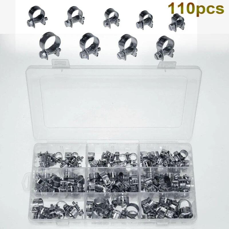 110pcs Fuel Injection Mini Hose Clamps Galvanized Pipe Assortment Boxed Tool Kit
110pcs Fuel Injection Mini Hose Clamps Galvanized Pipe Assortment Boxed Tool Kit