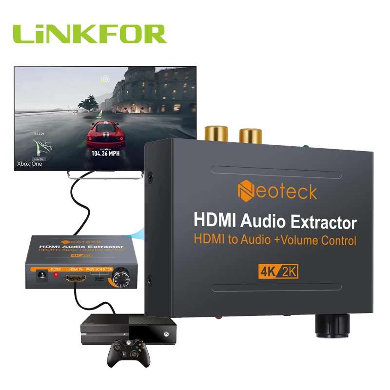 LiNKFOR HDMI Audio Extractor With 3.5mm Stereo Audio Extractor Support 4K x 2K With Volume Control For Amplifier DVD HDMI Audio
LiNKFOR HDMI Audio Extractor With 3.5mm Stereo Audio Extractor Support 4K x 2K With Volume Control For Amplifier DVD HDMI Audio