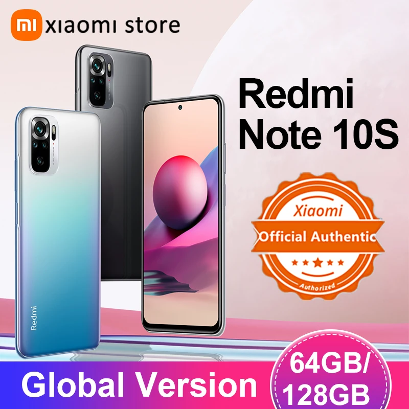 Смартфон Xiaomi Redmi Note 10S глобальная версия дюйма 6 ГБ 64 128 64-мегапиксельная
