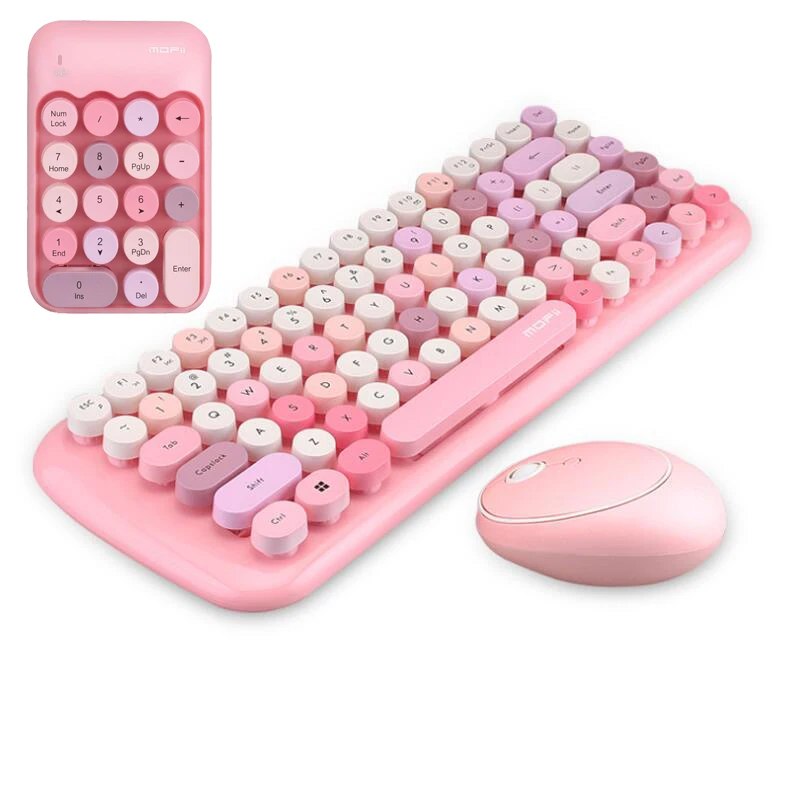 Notebook 3 in 1 Wireless Keyboard Mouse Combos 2.4ghz Wireless Number Pad Pink Round Punk Mini Wireless Keyboard and Mouse
Notebook 3 in 1 Wireless Keyboard Mouse Combos 2.4ghz Wireless Number Pad Pink Round Punk Mini Wireless Keyboard and Mouse