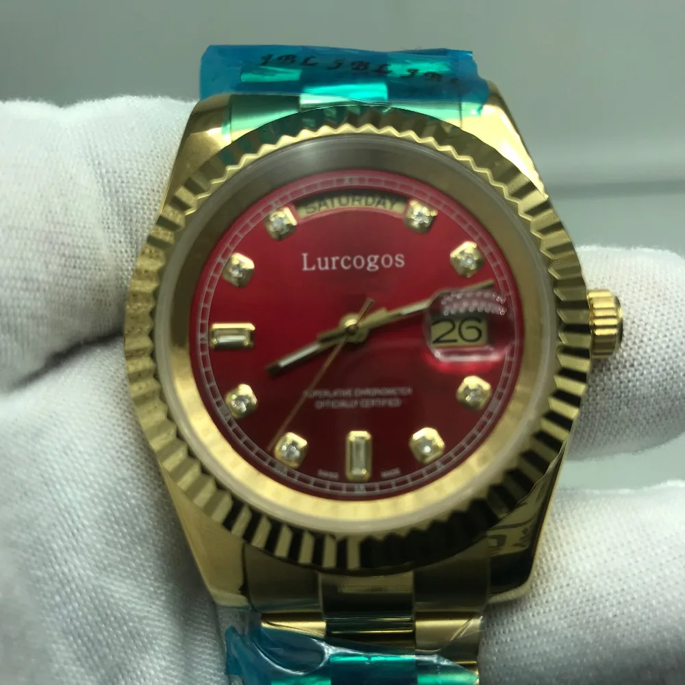 5 colors gold watch red dial DAY DATE automatic glide smooth 40mm mens AAA quality watches Wristwatches
5 colors gold watch red dial DAY DATE automatic glide smooth 40mm mens AAA quality watches Wristwatches