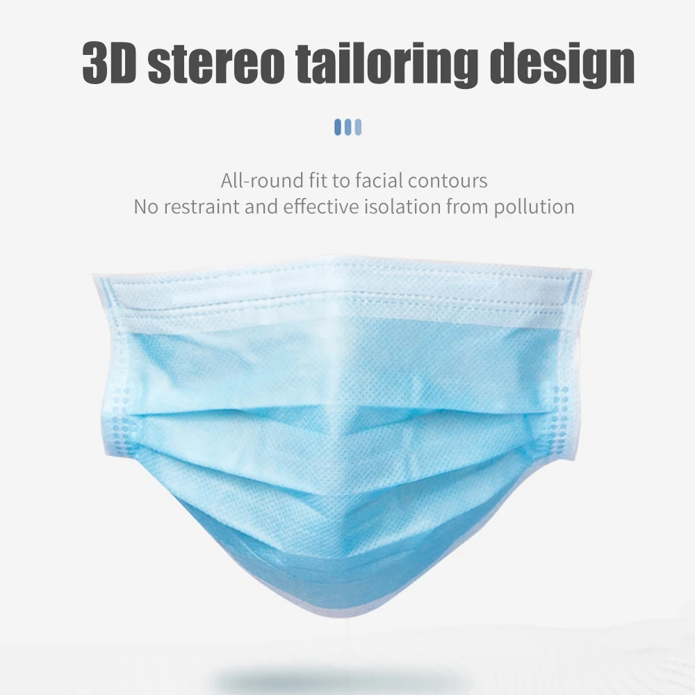 Disposable Mouth Mask 50PCS Protective 3 Layers Dustproof Facial Protective Cover Masks Prevent bacteria anti-virus Mouth Masks
Disposable Mouth Mask 50PCS Protective 3 Layers Dustproof Facial Protective Cover Masks Prevent bacteria anti-virus Mouth Masks