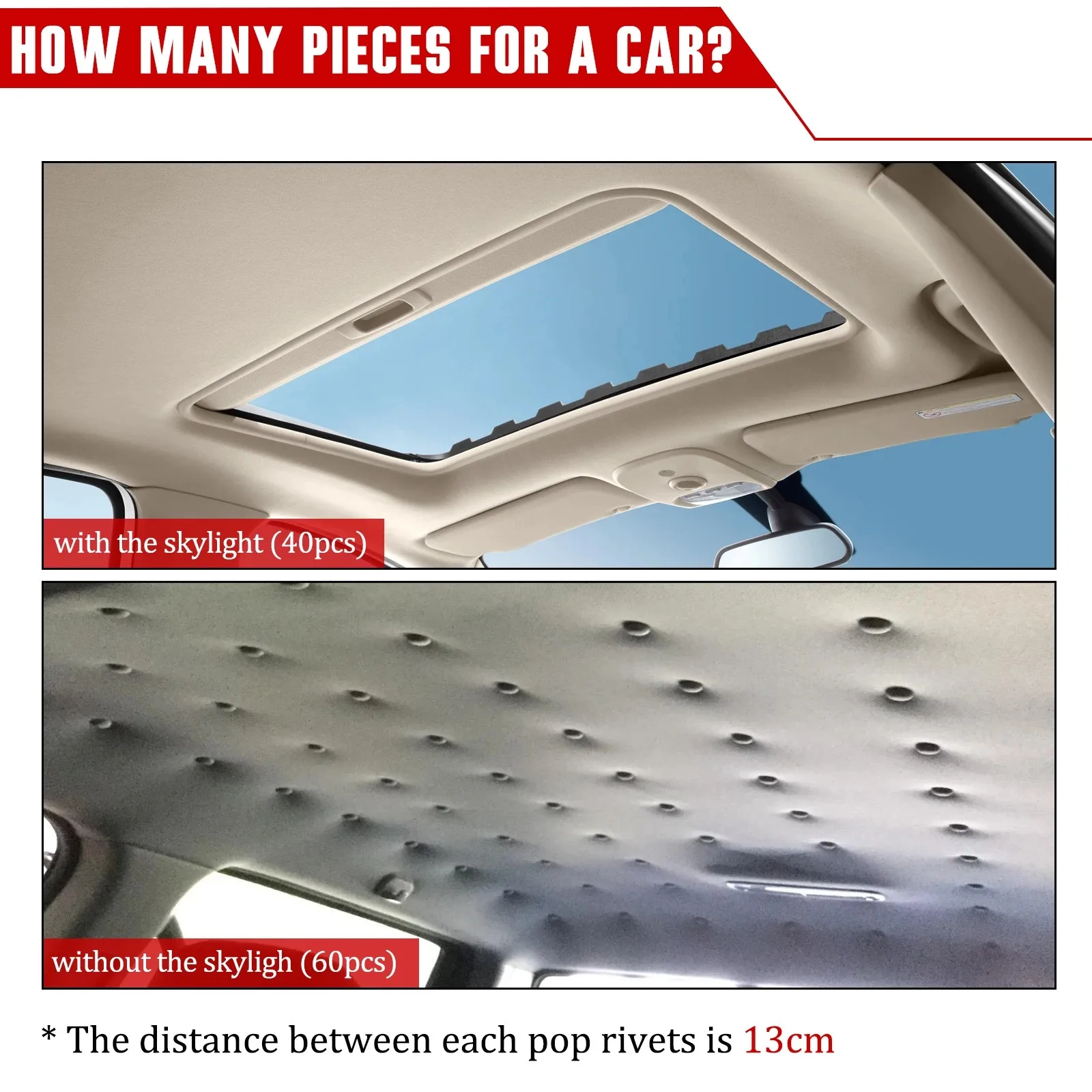 60PCS Car Roof Headliner Repair Kit Auto Roof Snap Rivets Retainer Roof Flannelette Fixed Buckle With Installation Tools
60PCS Car Roof Headliner Repair Kit Auto Roof Snap Rivets Retainer Roof Flannelette Fixed Buckle With Installation Tools