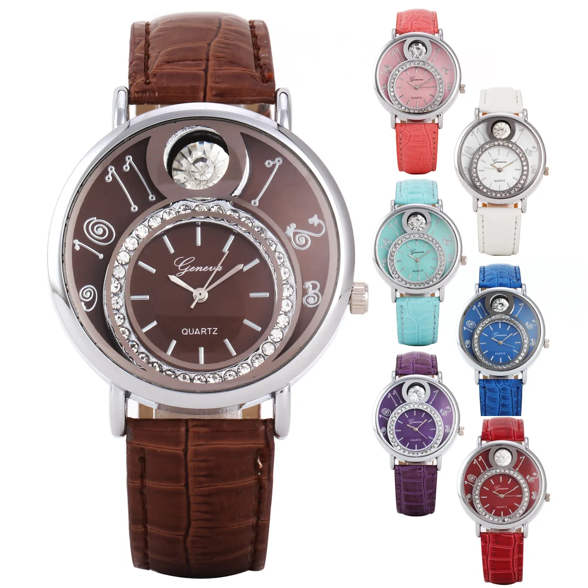 Geneva Geneva Table Big Diamond Fashion Leather Strap Watch
Geneva Geneva Table Big Diamond Fashion Leather Strap Watch