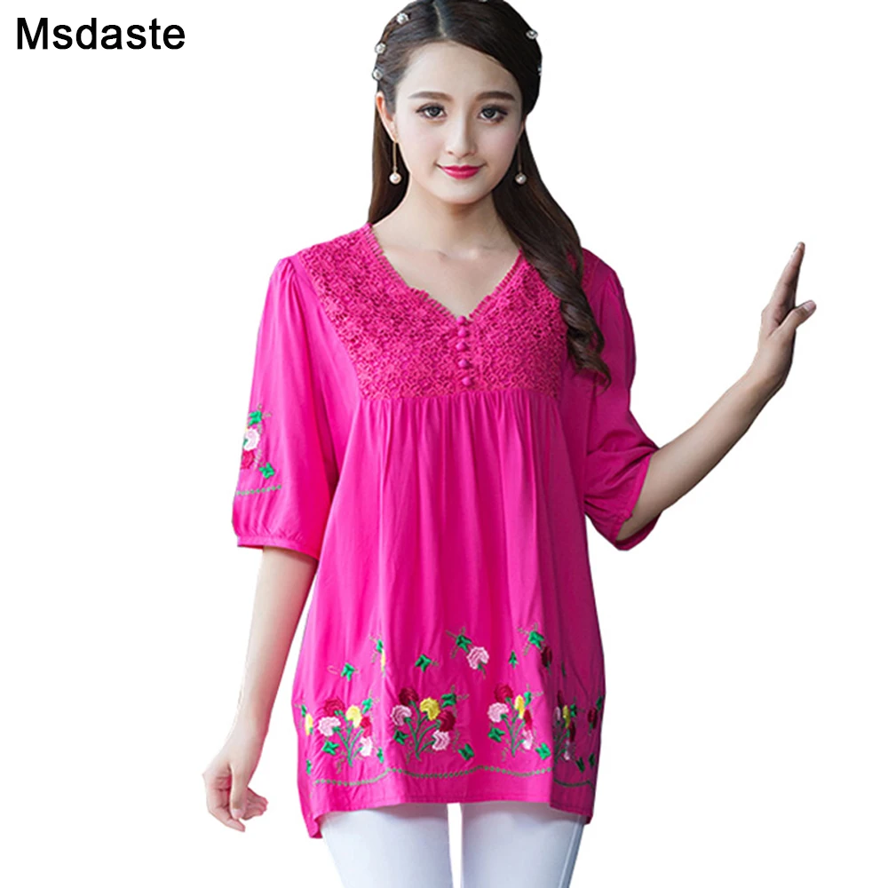 Summer Blouses for Women 2019 Vintage Cotton Linen Floral Embroidery Large Size Ladies Shirts and Tops Loose Woman Top Blusas
Summer Blouses for Women 2019 Vintage Cotton Linen Floral Embroidery Large Size Ladies Shirts and Tops Loose Woman Top Blusas