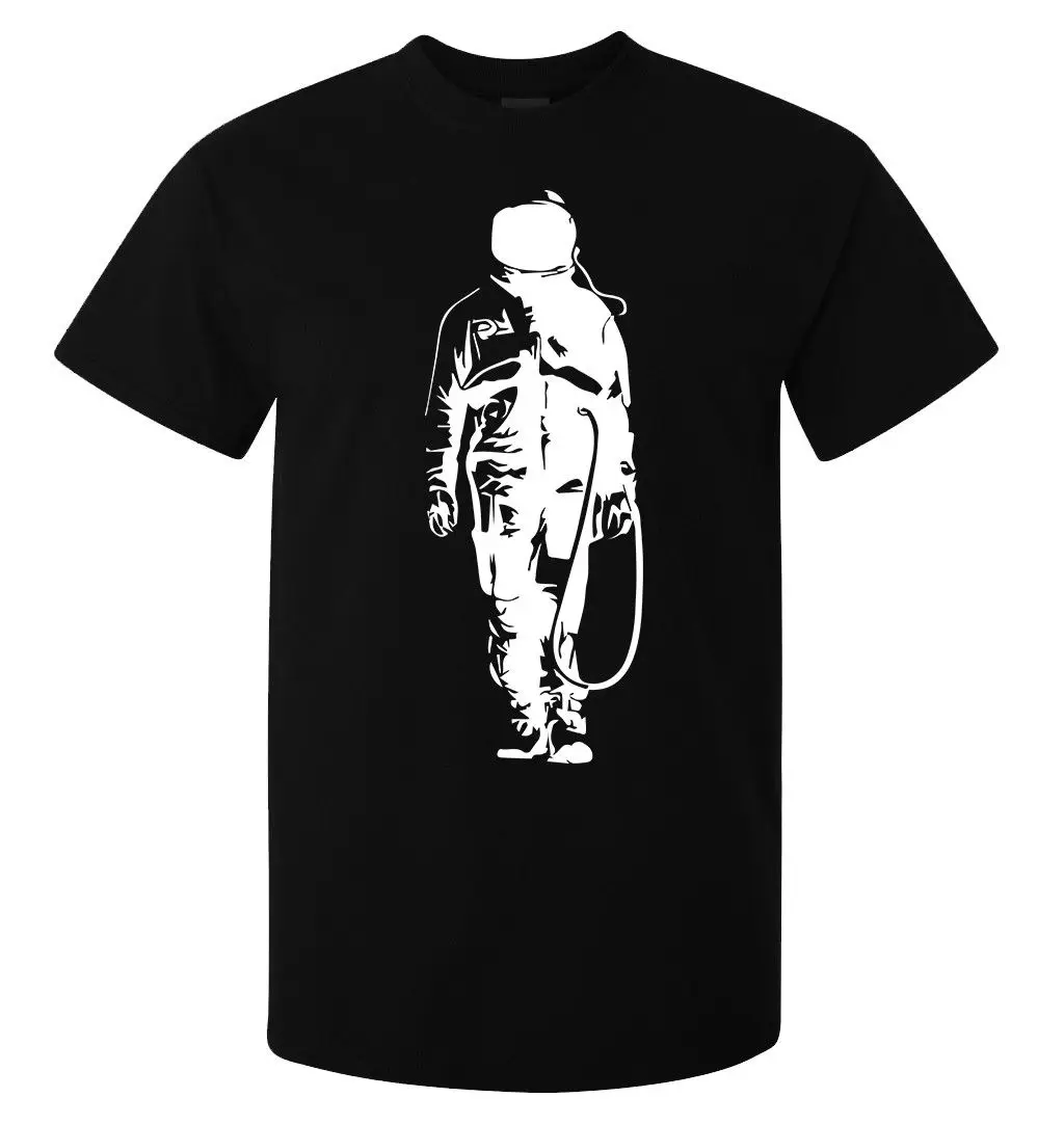 Фото Banksy Street Art Astronaut Space Suit Stencil Hipster Men'S T Shirt Black Cool Casual Pride Men Unisex New | Мужская одежда
