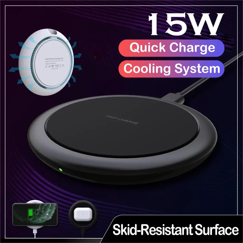 15W QI Quick Charging Wireless Fast Charger USB-C QC 3.0 Mobile phone Station For iphone samsung s9 xiaomi huawei Charging Pad
15W QI Quick Charging Wireless Fast Charger USB-C QC 3.0 Mobile phone Station For iphone samsung s9 xiaomi huawei Charging Pad