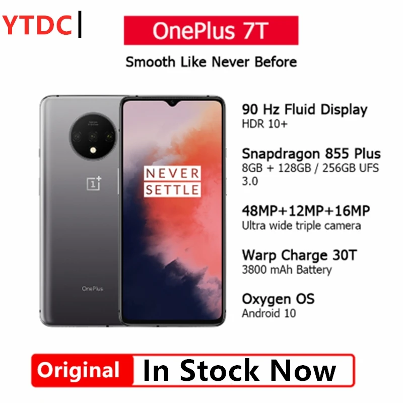 Телефон в наличии OnePlus 7T 8 ГБ 256 отправка 24 часа Snapdragon 855 Plus дисплей 6 55 дюйма 90 Гц