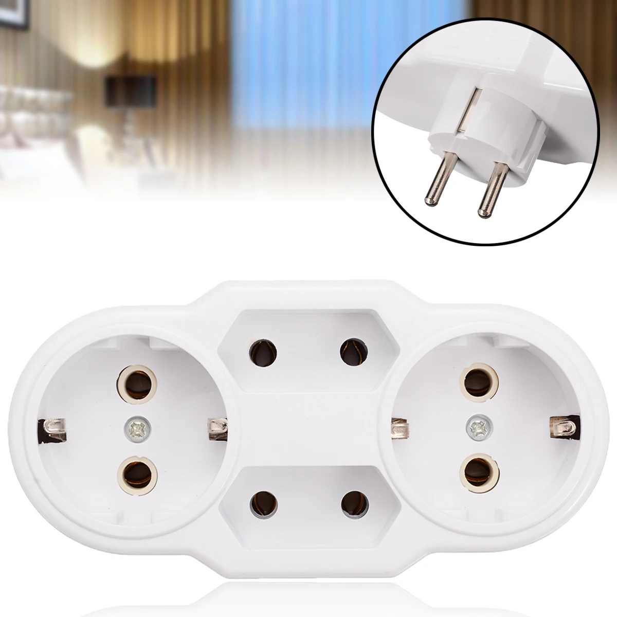 Multiple Plug Power Distribution Adapter EU Standard Multiple Plug Adapter Conversion Socket Protective Contact Triple
Multiple Plug Power Distribution Adapter EU Standard Multiple Plug Adapter Conversion Socket Protective Contact Triple