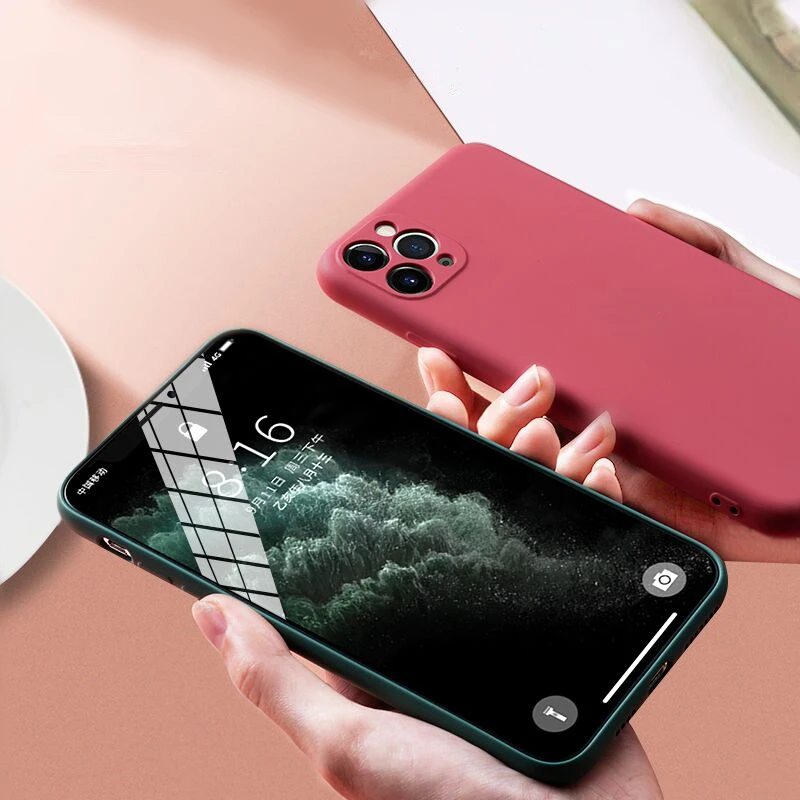 Чехол для iPhone 11 X XR XS Max 8 7 6S Plus жидкий силиконовый матовый мягкий чехол Pro SE 2020