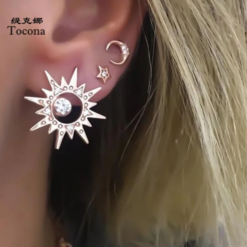 Tocona Exquisite 6pcs/sets Gold Moon Stud Earrings for Women Punk Luxury Shiny Crystal Stone Star Sun Jewelry Wholesale 9145
Tocona Exquisite 6pcs/sets Gold Moon Stud Earrings for Women Punk Luxury Shiny Crystal Stone Star Sun Jewelry Wholesale 9145
