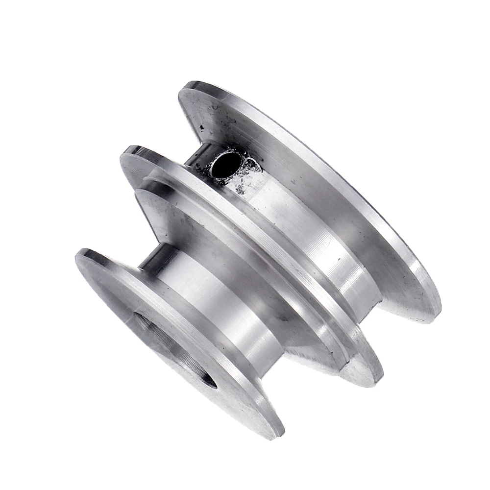 Size : 8mm LF&LQEW 1pc Aluminum Alloy 40&50mm Double Groove Pulley 8-20MM Fixed Bore V-Shape Pulley Wheel for 10MM Round Belt 