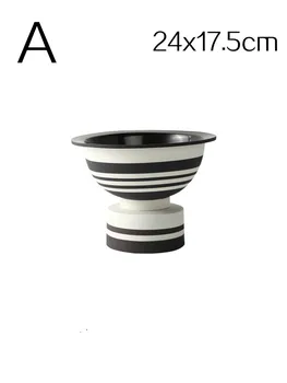New Creative Bauhaus Vase Black and White Stripes Designer Villa Desktop Decoration Ceramic Combination Storage Tank 
New Creative Bauhaus Vase Black and White Stripes Designer Villa Desktop Decoration Ceramic Combination Storage Tank