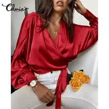 Celmia Elegant Satin Tops 2021 Autumn Women Cross V Neck Long Bat Sleeve Blouses Bandage Waisted Haut Style Fashion Wrap Shirts
Celmia Elegant Satin Tops 2021 Autumn Women Cross V Neck Long Bat Sleeve Blouses Bandage Waisted Haut Style Fashion Wrap Shirts