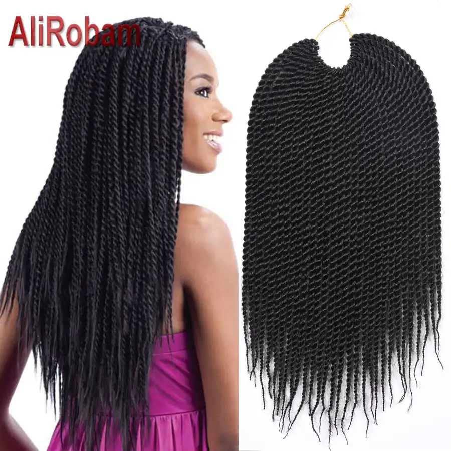 Alirobam Crochet Braids Senegalese Twist Gray Low Temperature