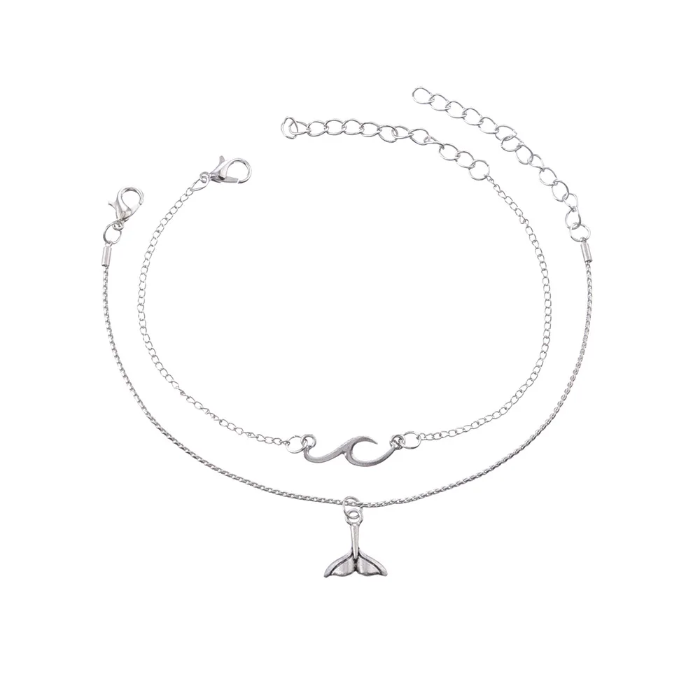 New Style Europe And America Waves Totem Anklet Cool Mermaid Tail Pendant Chain Retro 2 Pieces Anklet
New Style Europe And America Waves Totem Anklet Cool Mermaid Tail Pendant Chain Retro 2 Pieces Anklet