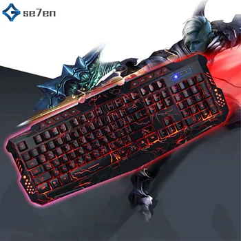 Russian/English Gaming Keyboard LED 3-Color USB Wired Colorful Breathing Backlit Waterproof Computer Crack Keyboard 104 keys
Russian/English Gaming Keyboard LED 3-Color USB Wired Colorful Breathing Backlit Waterproof Computer Crack Keyboard 104 keys