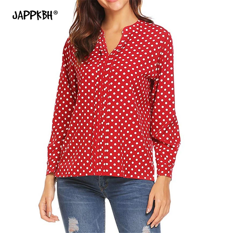 Summer Autumn Women's Blouse and Shirt Casual Plus Size Loose Dot Chiffon Shirts blusas mujer de moda 2020 Sexy V Neck Tops 5XL
Summer Autumn Women's Blouse and Shirt Casual Plus Size Loose Dot Chiffon Shirts blusas mujer de moda 2020 Sexy V Neck Tops 5XL
