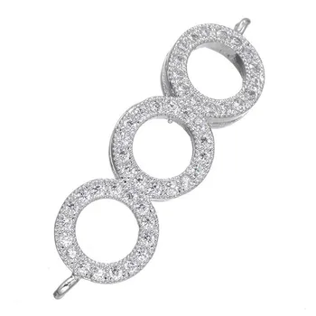 Micro-inlaid double hole double hanging three ring circle necklace bracelet connector DIY handmade jewelry making accessories
Micro-inlaid double hole double hanging three ring circle necklace bracelet connector DIY handmade jewelry making accessories