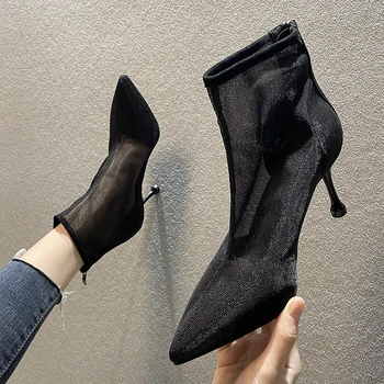 Baotou Sandals Boots Women 2020 Spring and Summer New Pointed Sexy Fairy High-heeled Sandals Mash Breathable Black Boots Women
Baotou Sandals Boots Women 2020 Spring and Summer New Pointed Sexy Fairy High-heeled Sandals Mash Breathable Black Boots Women