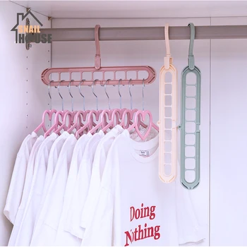 Snailhouse Multi-port Support Circle Clothes Hanger Clothes Drying Rack Multifunction Plastic Cloth Hangers Home Storage Hangers