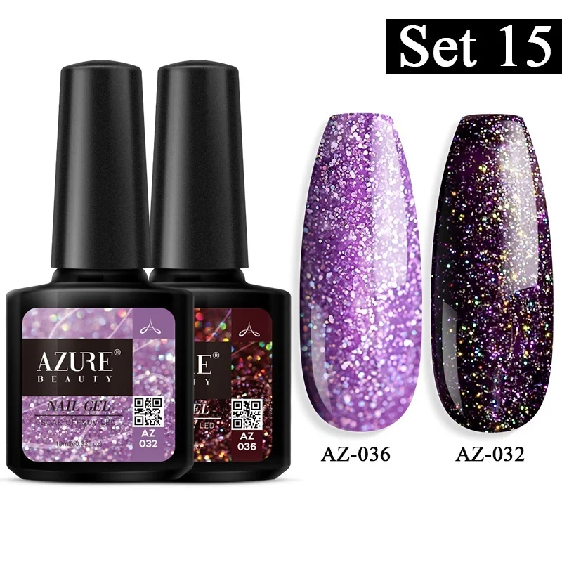 AZURE BEAUTY Purple Color Glitter Led Nail Gel Polish Soak Off Newest Color Series 10ML Nail Gel Polish Semi Permanent Varnish
AZURE BEAUTY Purple Color Glitter Led Nail Gel Polish Soak Off Newest Color Series 10ML Nail Gel Polish Semi Permanent Varnish