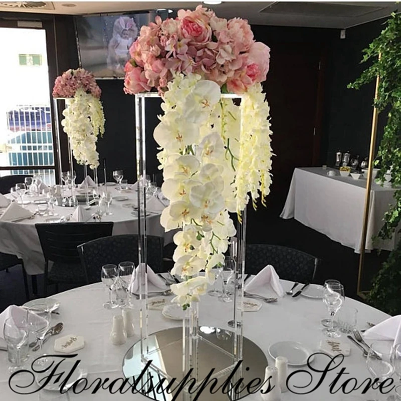 Wedding decoration clear acrylic flower stand pillars columns Grand vases centerpiece for mariage de table | Дом и сад